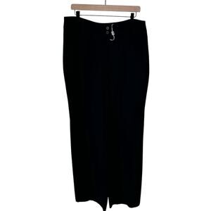 ARMANI COLLEZIONI Mid Rise Wide Leg Dress Pant Silk Blend Black Size 12 NWT